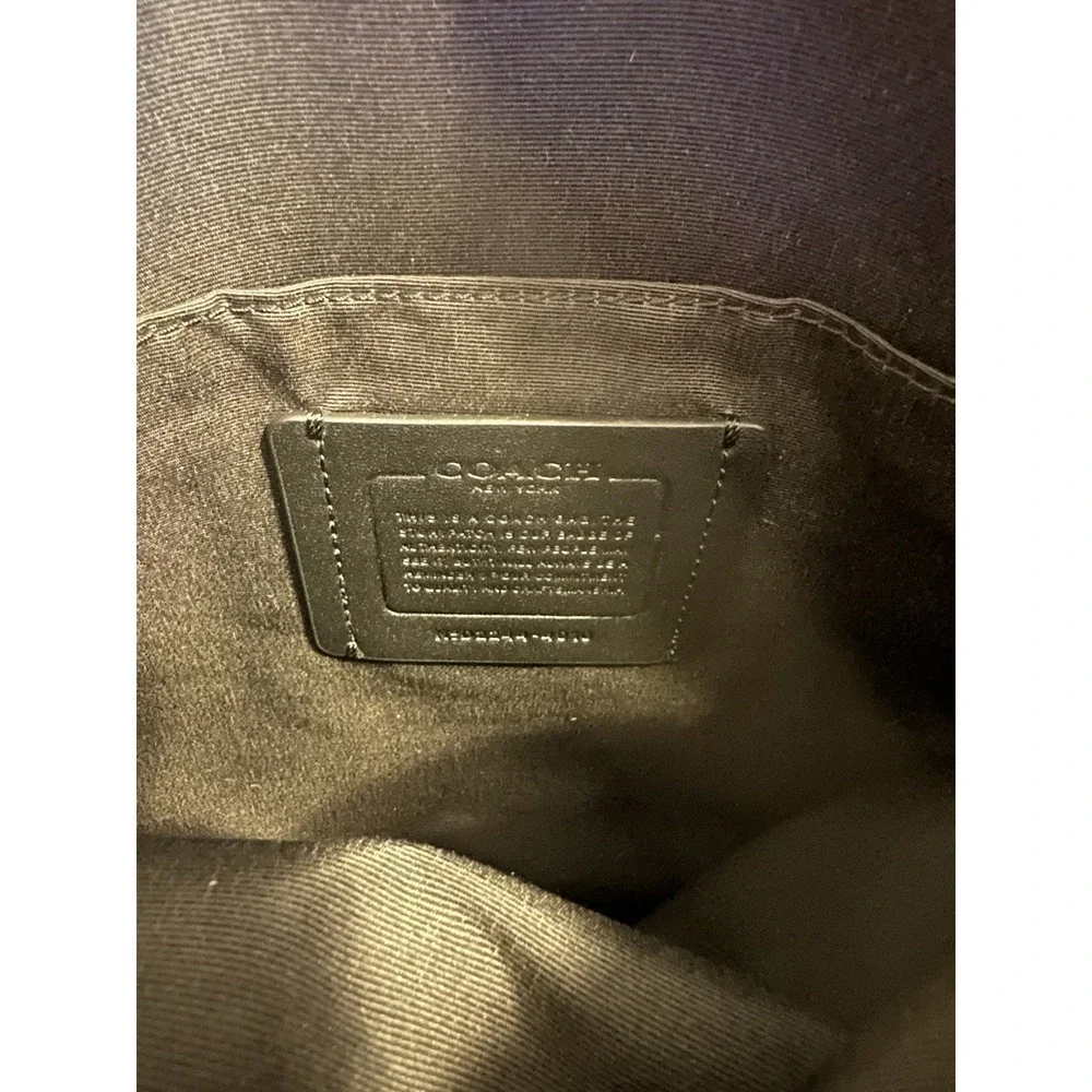 Coach Signature Canvas Crossbody Bag Unisex Black Gray‎ Used Once